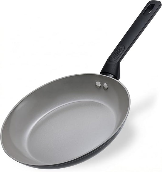8 Inch Nonstick Frying Pan Skillet, Ceramic Frying Pan, Non Toxic Healthy Ceramic Coating, Suitable for All Stovetops, PTFE PFOA PFOS Free, Black