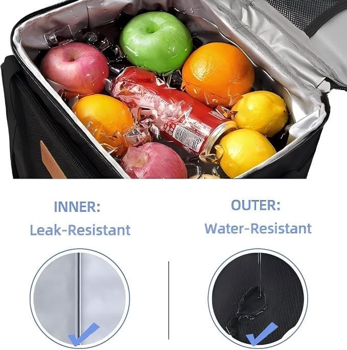 iknoe Insulated Lunch Bag, Foldable 8.5L Cooler Bag for Men & Women, Lunch Box