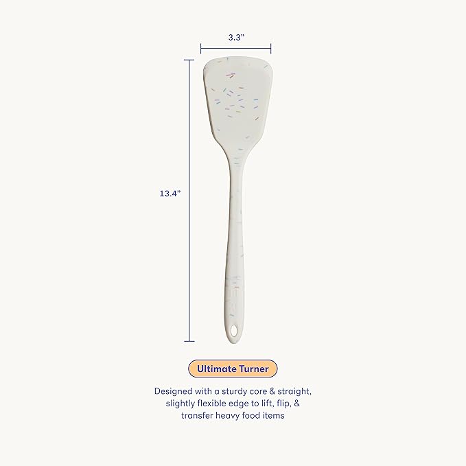 GIR: Get It Right Silicone Kitchen Spatula Turner - Non-Toxic Cooking Utensils for Nonstick Cookware, Cooking and Baking, Ultimate - 13IN - Sprinkles
