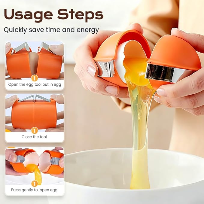 Kruggo 2026 New Egg Shell Opener Egg Cracker Tool, Multifunctional Peeler Shell Remover for Raw and Hard Boiled Eggs, Portable Kitchen Gadgets for Cooking Baking (Pink-3PCS)