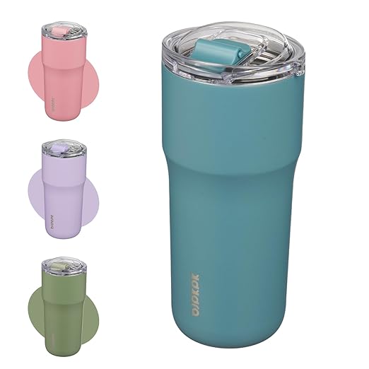 BJPKPK Insulated Tumbler with Lid,24oz Stainless Steel Tumbler,Double Wall Travel Coffee Mug Thermal cup,Keep Drinks Cold and Hot,Haze Blue