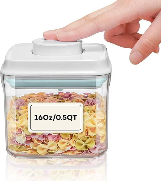 Bop Top Airtight Food Storage Containers with Lid 16 oz | Kitchen Canister Sets | Air Tight Pantry Container | Pop Top Dry Food Storage Containers for Snacks, Sugar, Flour, Baking, Cereal, Pasta