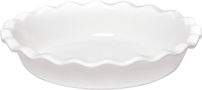 Emile Henry Made In France 9 Inch Pie Dish, White