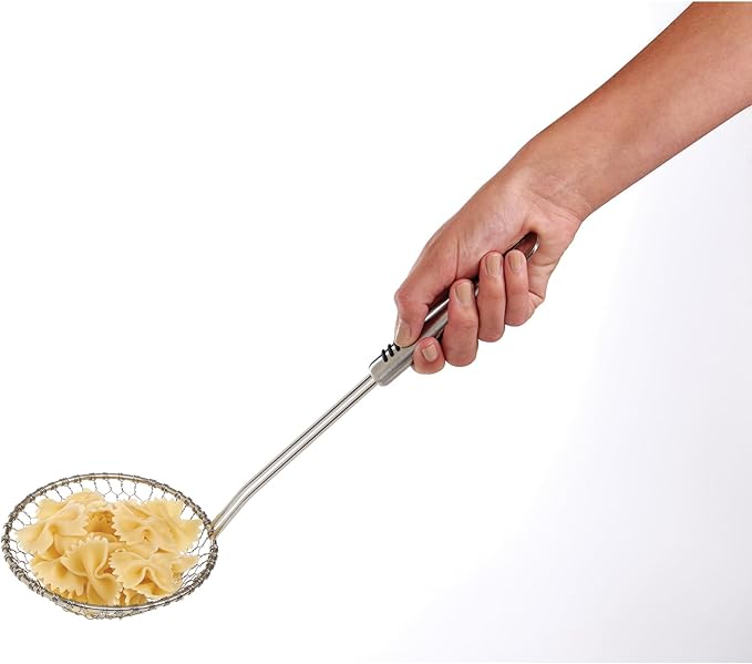 Helen's Asian Kitchen Spider Strainer, 5-Inch, All Stainless Steel Mesh Basket And Handle, For Noodles, Dumplings, Wontons, Deep Frying, And Draining Tasks