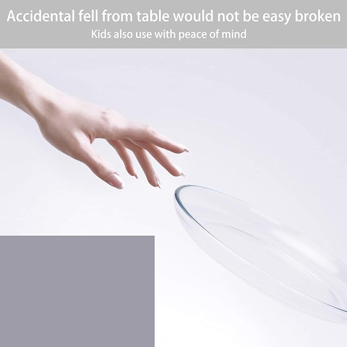 FOYO Dessert Plates, Classic Tempered Glass Dinnerware Sets, 7 Inch, Set of 3