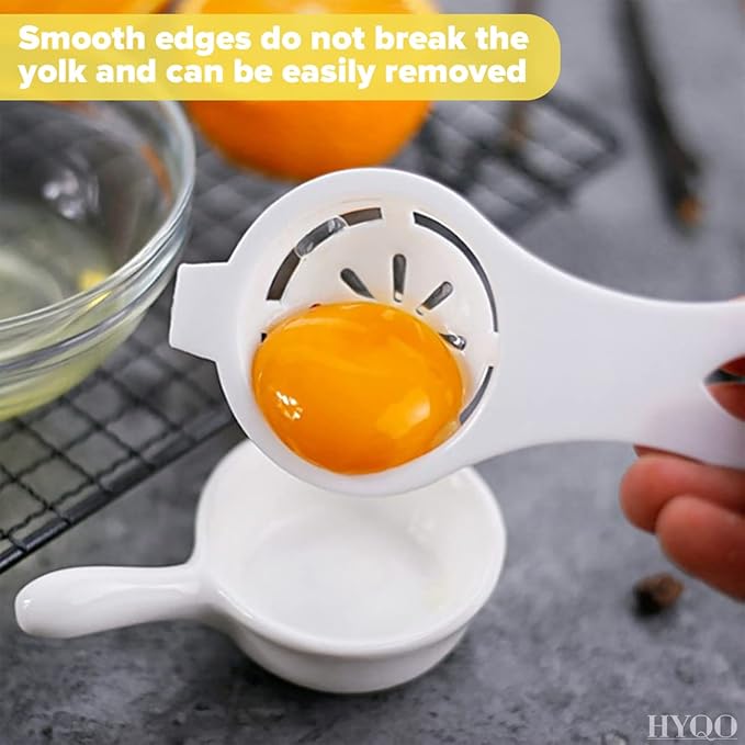 3 Pcs Egg Separator for Raw Eggs - Egg Yolk Separator Tool with Hang-On Bowl Design for Less Mess, ABS Plastic 2.36" Bowl & 4.96" Handle - Practical Kitchen Helper for Baking, Meringue, Creams & Mayo