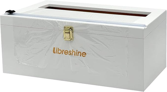 12" White Commercial Foil & Plastic Wrap Dispenser Organizer w/Cutter & Roller - Heavy-Duty XL Holder Fits 3000ft Film, 1000ft Foil Rolls, Costco-Sized - Kitchen, Restaurant Storage