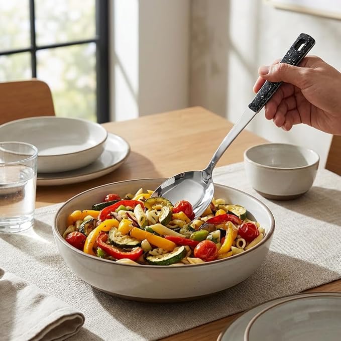 Stainless Steel Metal Serving Utensils - Set of Serving Spoons,Slotted Spoons, and Serving Tongs.serving fork,cake server