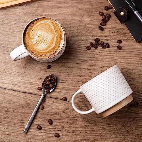GBhome 12 OZ Stackable Coffee Mugs Set of 6, Ceramic Coffee Cups Set