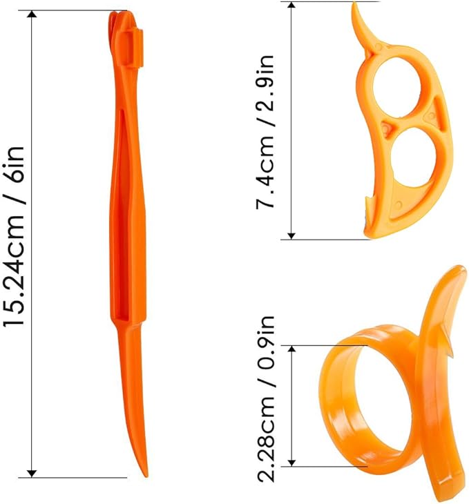 Orange Citrus Peelers, Cosmer Set of 15 Plastic Easy Slicer Cutter Peeler Remover Opener Kitchen Accessories Knife Cooking Tool Kitchen Gadgets (Set A)