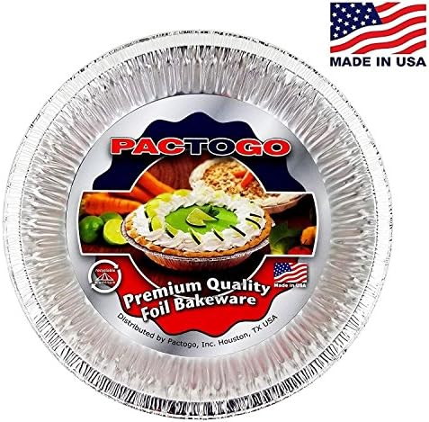 PACTOGO 11" Aluminum Foil Pie Pan Extra-Deep Disposable Tin Plates (Pack of 25)