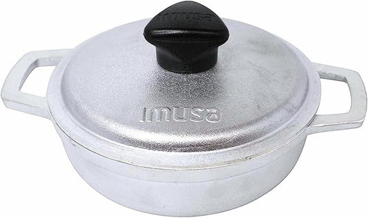 IMUSA (12 PACK) 0.7Qt Traditional Colombian Mini Caldero (Dutch Oven) for Cooking and Serving, 0.7 Quart, Silver (GAU-80560KIT)