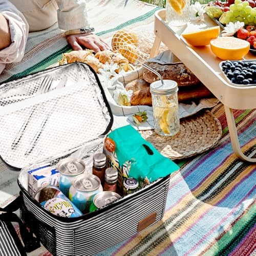 ONFAON Lunch Bag for Women, Insulated Reusable Lunch Box Leakproof Cooler Tote Bag Freezable with Adjustable Shoulder Strap for Office Work Picnic Beach