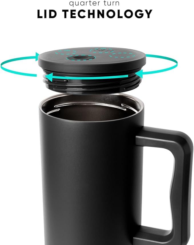 Simple Modern 40 oz Trek Tumbler with Handle and Straw Lid | Cup Holder Friendly Insulated Stainless Steel Travel Mug | Cream