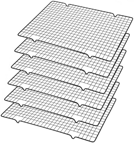 6 Packs Cooling Racks 16"x10" Baking Rack for Cooking and Baking Oven Wire Rack Cooling Drying Roasting Rack Heavy Duty Baking Rack for Roasting Cooking Grilling Drying