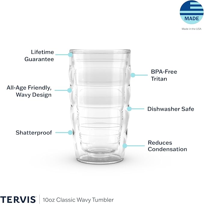 Tervis Construction Trucks Made in USA Double Walled Insulated Tumbler Cup Keeps Drinks Cold & Hot, 10oz Wavy, Unlidded