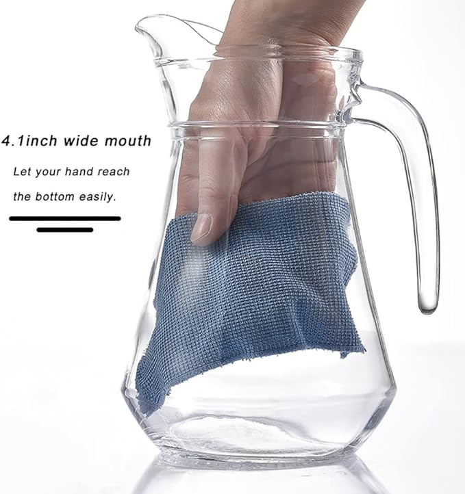 SOUJOY 2 Pack Plastic Pitcher, 68Oz Clear Iced Water Jug with Lid and Handle, Heat Resistant BPA-Free Tea Pitcher for Lemonade, Juice, Milk, Cold or Hot Beverage
