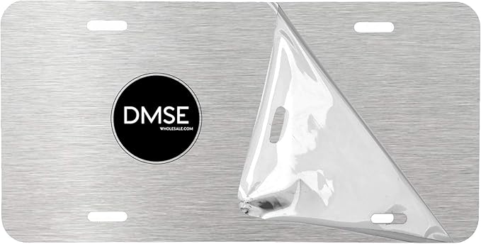 Blank Metal Automotive License Plate Plates Tag for Custom Design Work - 0.025 Thickness/0.5mm - US/Canada Size 12x6 (Brushed Metal)