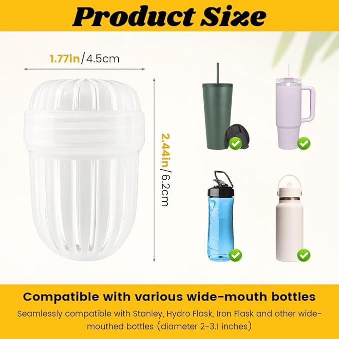 3 Pcs Fruit Infuser Insert, Tea Infuser Replacement for Wide Mouth Bottles, Strainer Ball Diffuser Basket for Loose Leaf Tea/Coffee/Fruit, Compatible with St-anley/Hy-dro Flask Wide Mouth Bottles