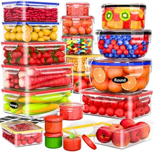 RockBerry 40 PCS Food Storage Containers with Lids (20 Boxes-20 Lids)