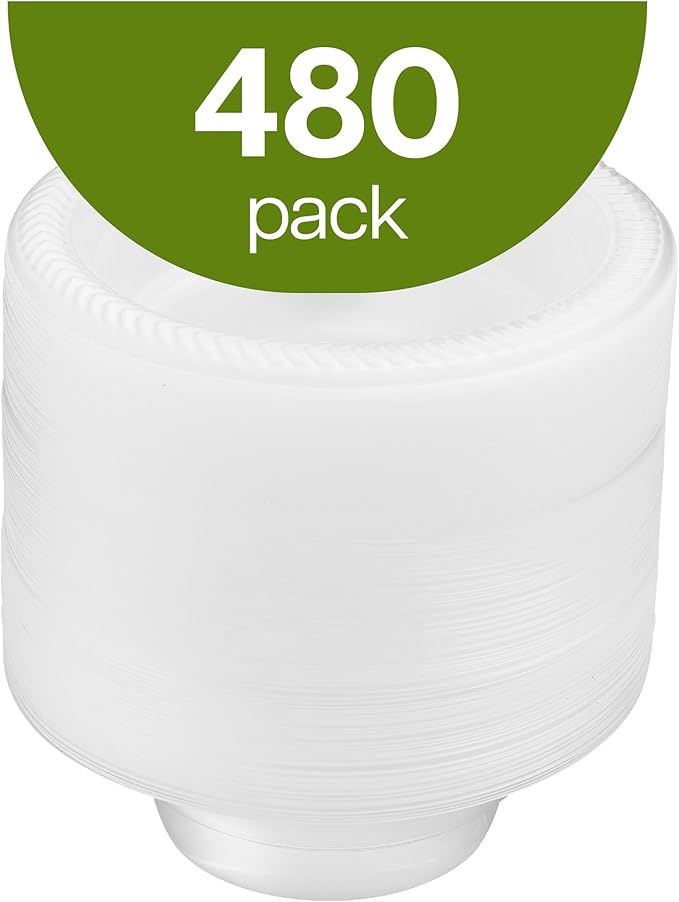 PLASTICPRO 480 Pack Clear Plastic Soup Bowls 12 oz Bulk Pack Durable Disposable Plastic Bowls for Parties Events BBQ