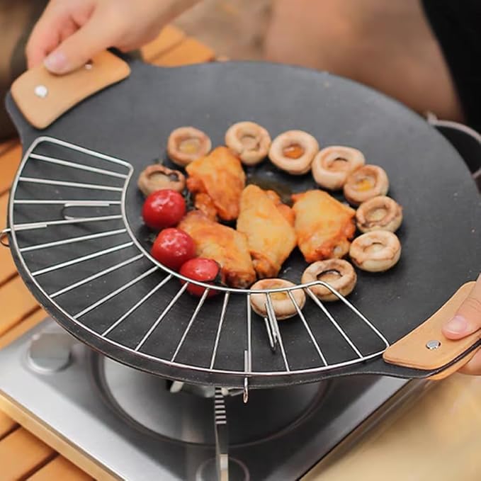 Stainless Steel Cooling Rack for Grill,Thickened Half Round BBQ Oil Drain Rack,Air Fryer Oven Rack,Strainers for Camping Home Baking Cooking
