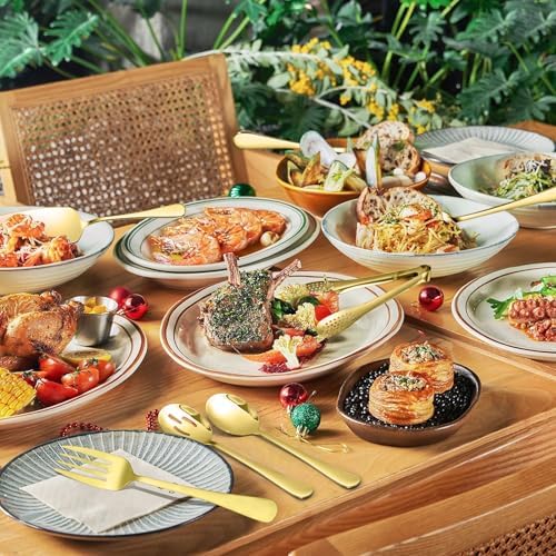 10 PCS 18/8 Gold Stainless Steel Serving Utensils Set for Parties