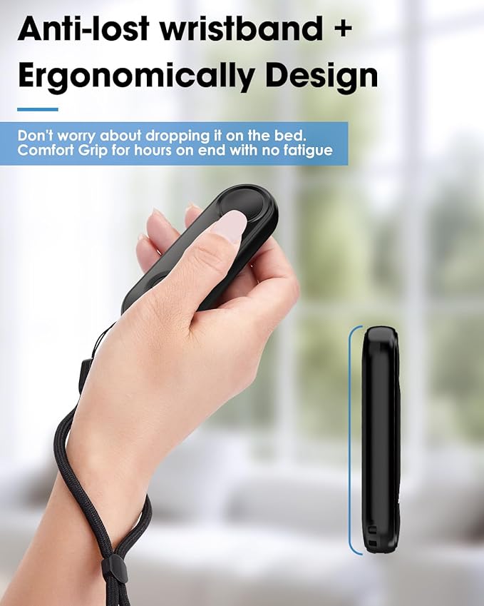 Remote Page Turner for Kindle Reading Accessories, Clicke for iPad iPhone Android Tablets E-Book Reading Noels, Camera Remote Shutter Selfie Controller,Black
