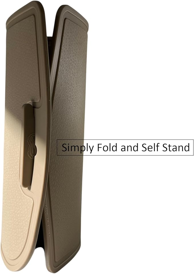 Korean Made Thick Silicone Double-Sided Usable Cutting Board 14.3" x 5.7" Foldable Design Drip Groove Grip Handle Dishwasher Safe 1PCS Stocking Stoffer Gift for Mom (Brown)