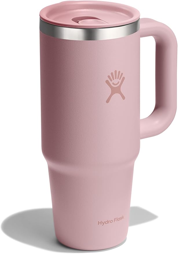 Hydro Flask Coffee Travel Tumbler Mug – Insulated Stainless Steel, Leak Resistant Hot & Iced Coffee Cup 24 Oz Trillium Pink