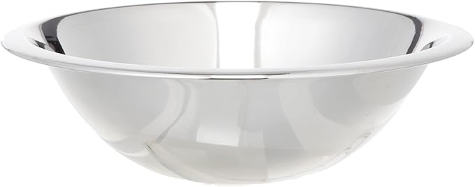 1-Quart Wide Rimmed Stainless Steel Mixing Bowl