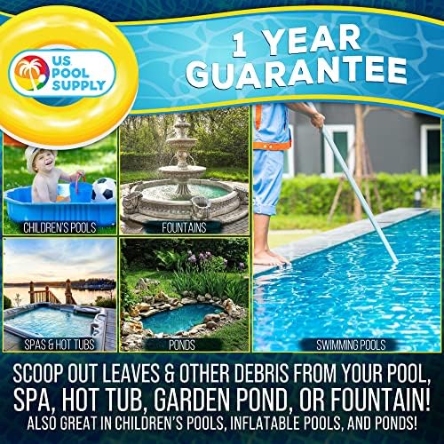 U.S. Pool Supply Swimming Pool 6 Foot Leaf Skimmer Net with 4 Deluxe