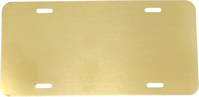 DMSE Blank License Plate, 0.025 Thickness/0.5mm - US/Canada Size 12x6, Aluminium Vanity License Plate for Design Work, Custom Car Tag (Gold Metallic)