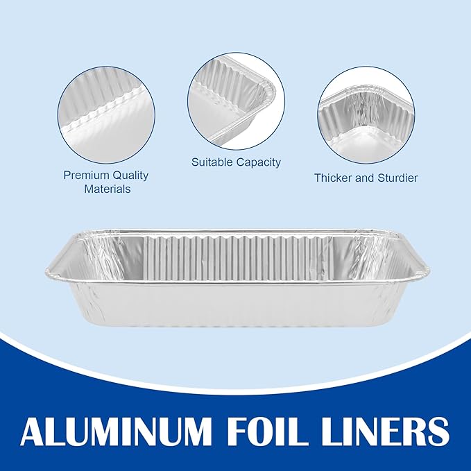 SafBbcue Aluminum Drip Pans Compatible with Ninja OG701 OG751 OG700 Series 7 in 1 woodfire Grill, Grease Tray Liner Compatible with Ninja OG751BRN OG751RAW OG701RD Woodfire, 20-Pack