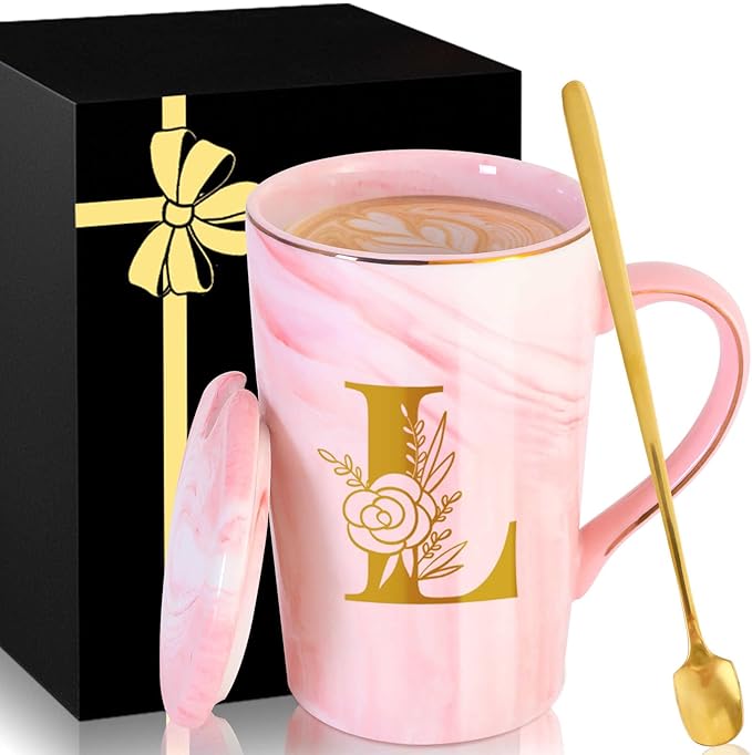 Personalized Ceramic Coffee Mug with Lid Tea Cup Women Lady Boss Gifts Coworker Colleague Manager Team Member Employee Boss Executive Assistant Inter Birthday Farewell Leaving Retirement Christmas,L