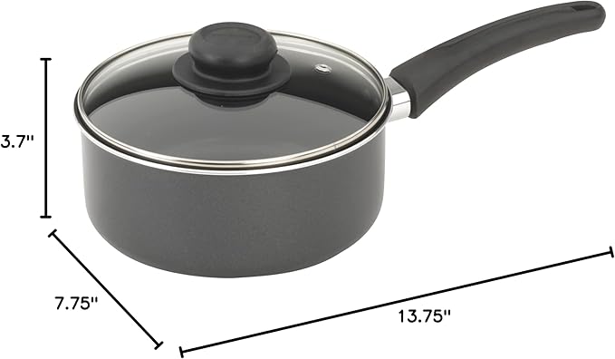 GoodCook Everyday Nonstick Sauce Pan w/Lid, 2 Quart, Black
