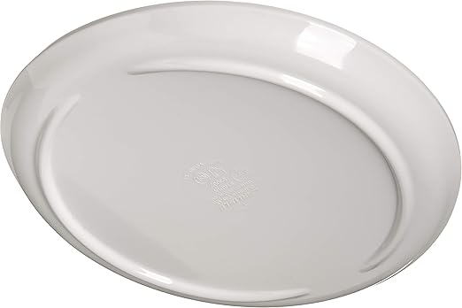 Carlisle FoodService Products Stadia Reusable Plastic Plate Appetizer Plate for Home and Restaurant, Melamine, 7.25 Inches, Greige