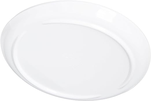 Carlisle FoodService Products Stadia Reusable Plastic Plate Appetizer Plate for Home and Restaurant, Melamine, 7.25 Inches, White, (Pack of 12)
