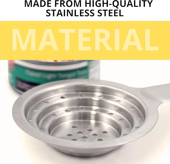 Multipurpose Can Colander Stainless Steel – Universal Food Grade Stainless Steel Can Strainer with Handle for Small and Large Cans Vegetable Fruit Tuna Can Colander Small