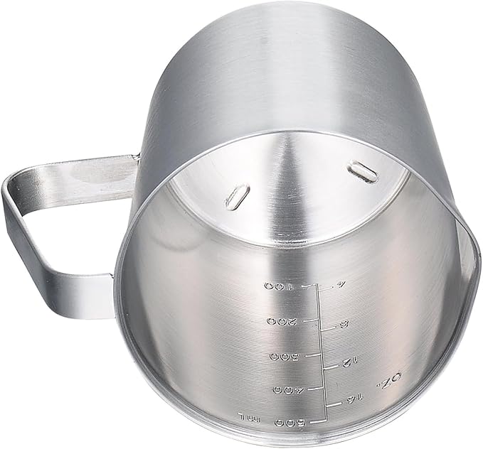 KSENDALO SUS304 Stainless Steel Measuring Cup Pitcher, 16oz/2Cup/500mL Metal Measuring Cup with Precision Engraved Markings for Kitchen Baking, Frothing, Liquid, Coffee, Milk