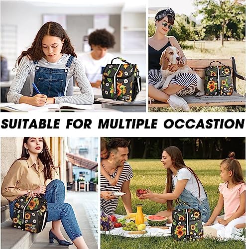 VLM Lunch Box for Women, Insulated Lunch Bag Women, Cute Floral Lunch Tote