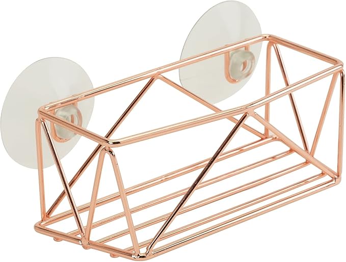 Kitchen Details Geode Suction Cup Sponge Holder | Durable Iron Construction | Suction Cup Stabilizers | Rust Resistant Finish | Kitchen Sink Accessories | Copper