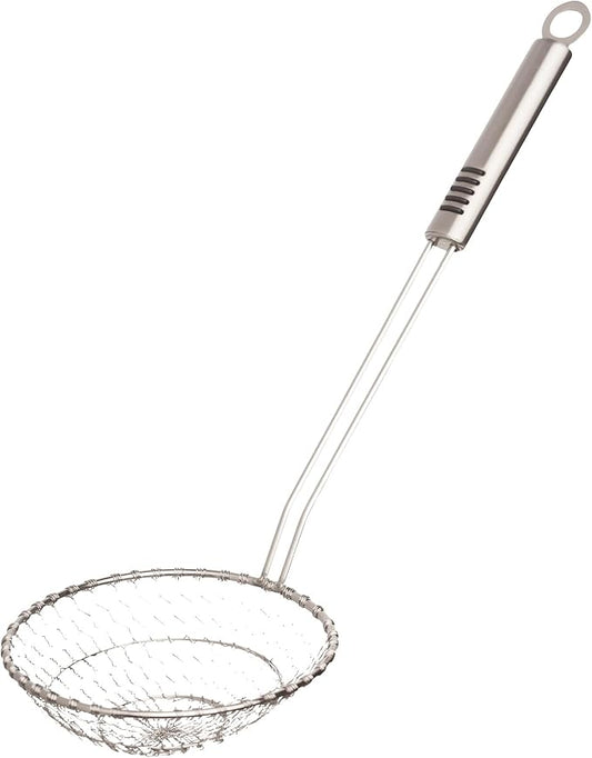 Helen's Asian Kitchen Spider Strainer, 7-Inch, All Stainless Steel Mesh Basket And Handle, For Noodles, Dumplings, Wontons, Deep Frying, And Draining Tasks