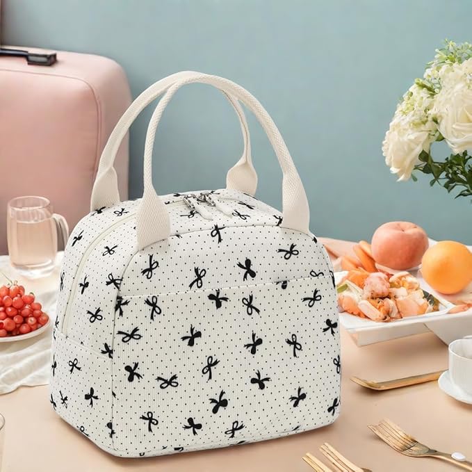 LEDAOU Lunch Box for Women Insulated Lunch Bag Corduroy Lunch Tote Bags Leakproof Cooler Lunch Case for Travel Work Picnic