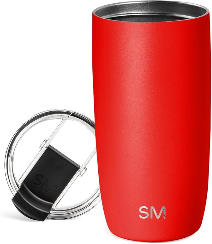 Simple Modern Voyager Tumbler with Flip Lid | Travel Coffee Mug | Insulated Stainless Steel Cold Brew Iced or Hot Coffee Cup | Gifts for Women Men Her Him | 16oz, Saffron