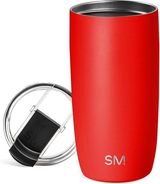Simple Modern Voyager Tumbler with Flip Lid | Travel Coffee Mug | Insulated Stainless Steel Cold Brew Iced or Hot Coffee Cup | Gifts for Women Men Her Him | 16oz, Saffron