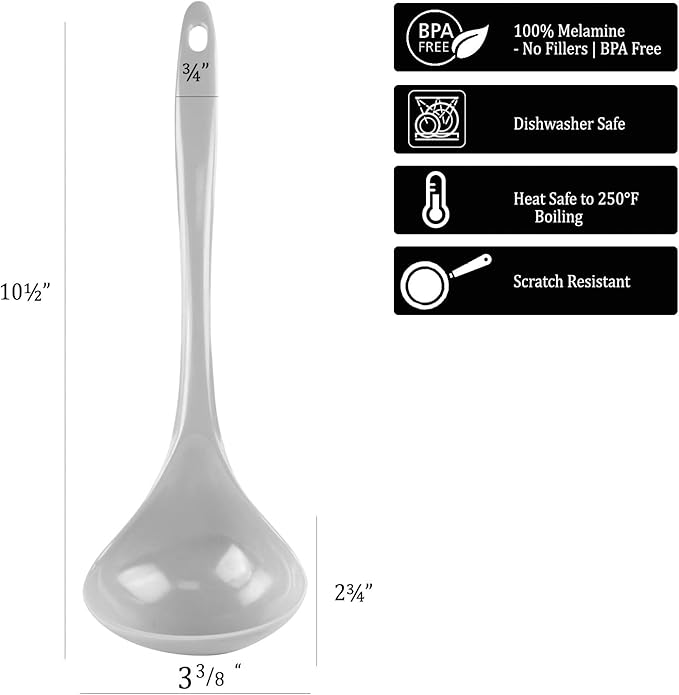 Reston Lloyd Calypso Basics 100% Melamine Ladle Utensil, 1 Piece, Charcoal, 1 piece
