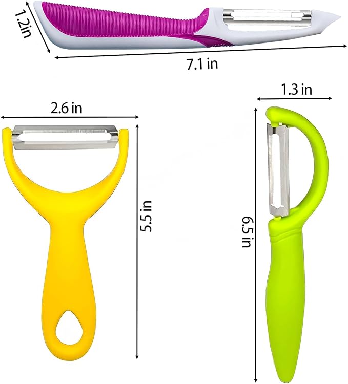 5PCS Stainless Steel Peeler Vegetable, Apple Peelers for kitchen, Fruit, Carrot, Veggie, Potatoes Peeler, Y-Shaped and I-Shaped Stainless Steel Peelers for Orange Potato Apple Carrot Fruit