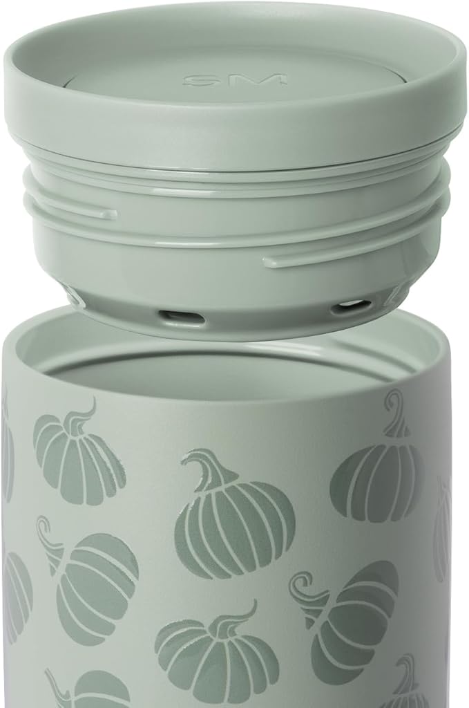 Simple Modern Halloween Signature Voyager | 16oz Travel Coffee Mug Tumbler with 360° Lid | Gifts for Women Men | Ceramic-Lined Insulated Stainless Steel Cold Brew Iced Coffee Cup | Gourdgeous Green
