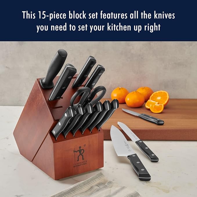 HENCKELS Dynamic Razor-Sharp 15-Piece Knife Set, Chef, Bread, Steak, German Engineered Informed by 100+ Years of Mastery